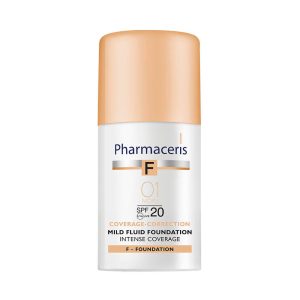 PHARMACERIS F intensyviai dengianti pudra INTENSIVE COVERAGE, SPF 20, 01 Ivory, 30ml