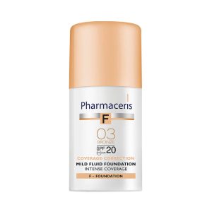 PHARMACERIS F intensyviai dengianti pudra INTENSIVE COVERAGE, SPF 20, 03 Bronze, 30ml