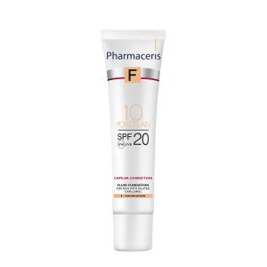 PHARMACERIS F kapiliarų matomumą mažinanti pudra CAPILLAR CORRECTIVE, SPF20, 10 Porcelain, 30ml