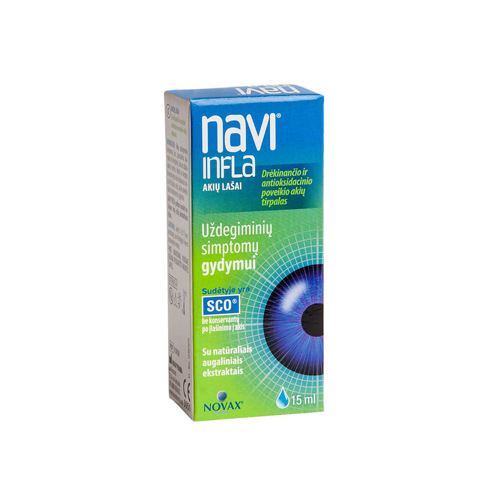 NAVI INFLA, akių lašai konjunktyvito simptomams lengvinti, 15 ml