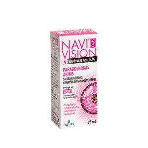 NAVIVISION PLUS, natūralūs akių lašai paraudusioms akims, 15 ml