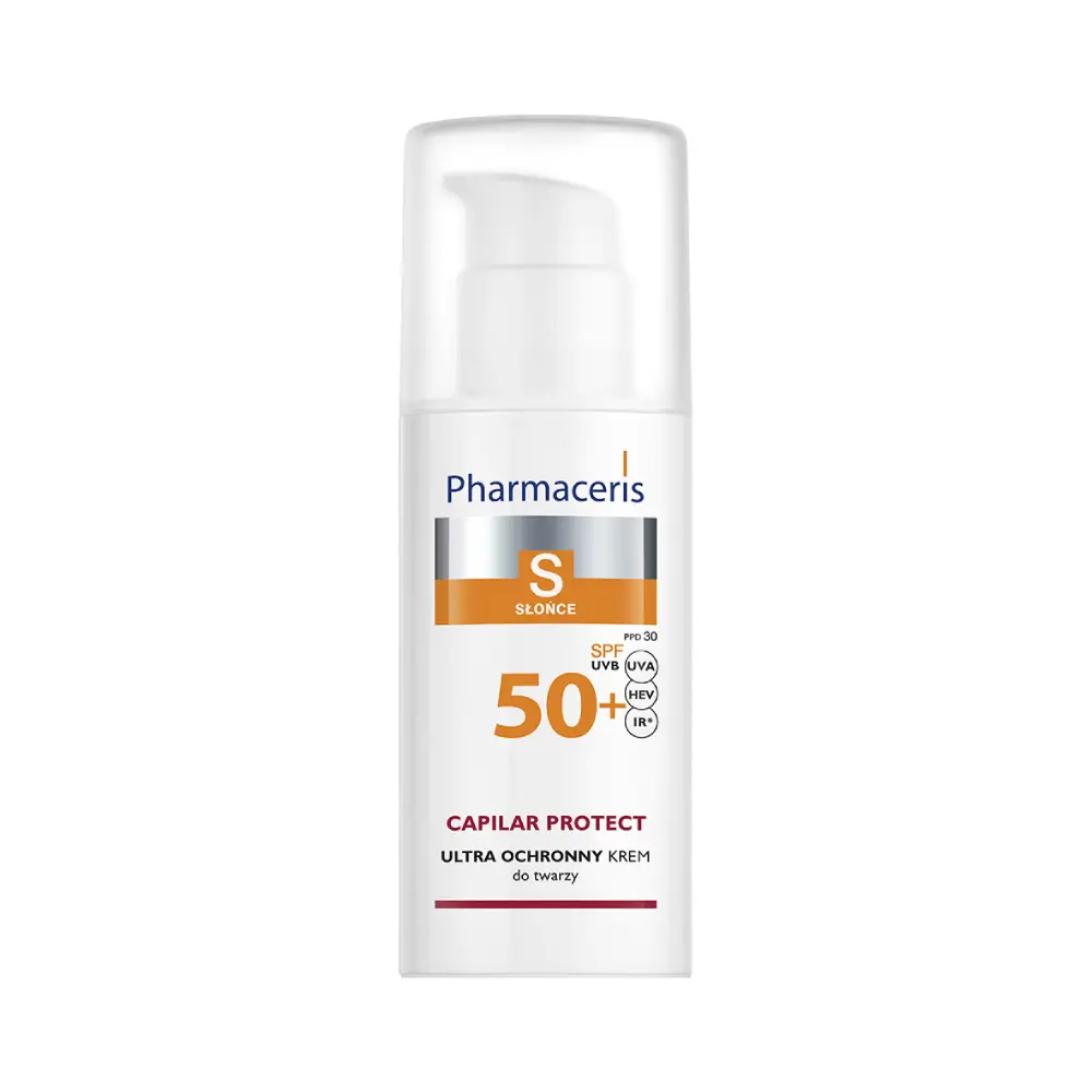 PHAPHARMACERIS S, apsauginis veido su išsiplėtusiais kapiliarais kremas nuo saulės, SPF50+ CAPILAR PROTECT, 50ml