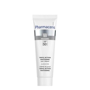 PHARMACERIS W trejopo poveikio skaistinamasis kremas hiperpigmentuotai odai ALBUCIN DAY, SPF50, 30ml