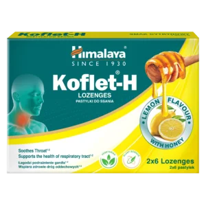 HIMALAYA Koflet H Lemon pastilės nuo gerklės skausmo, citrinų skonio, 2×6vnt