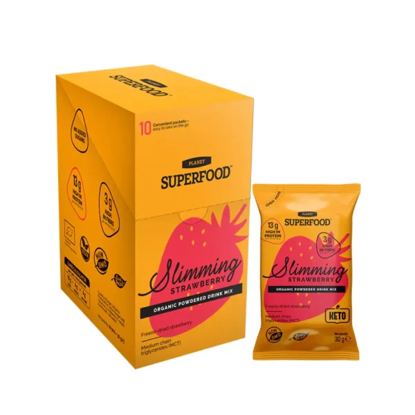 PLANET SUPERFOOD baltyminis kokteilis SLIMMING STRAWBERRY, 10x30g