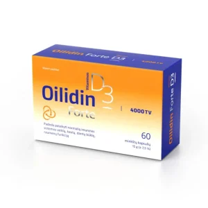 OILIDIN Forte vitaminas D3 4000 TV, 60 minkštų kapsulių