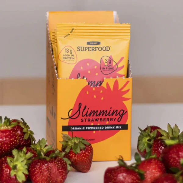 PLANET SUPERFOOD baltyminis kokteilis braškių skonio SLIMMING, 10x30g
