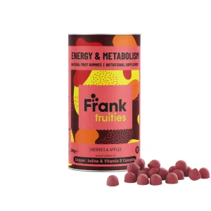 FRANK FRUITIES Energy & Metabolism, maisto papildas medžiagų apykaitai, guminukai, 80vnt