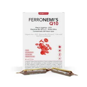 FERRONEMI'S CoQ10, skysta geležis su Q10, maisto papildas, 20 ampulių