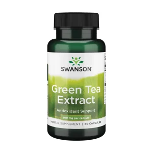 SWANSON, GREEN TEA EXTRACT, Žaliosios arbatos ekstraktas 500mg, maisto papildas, N60