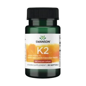 SWANSON, Vitaminas K2 (natūralus) 100mcg, maisto papildas, N30