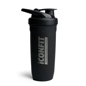 ICONFIT, nerūdijančio plieno plaktuvė, juoda, 900ml