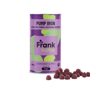 FRANK FRUITIES Pump Iron, maisto papildas, geležies guminukai, 80vnt