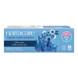 NATRACARE, Super Plus, organinės medvilnės tamponai, 20vnt