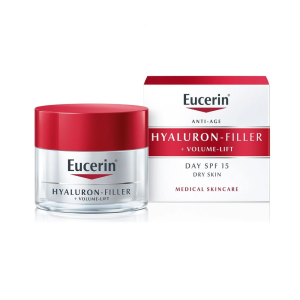EUCERIN Hyaluron Filler + Volume-Lift, dieninis kremas sausai brandžiai odai, SPF15, 50ml