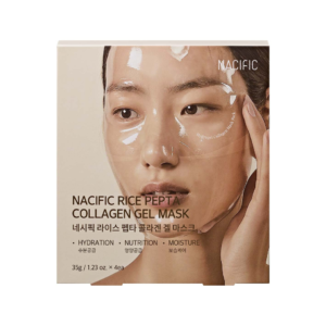 NACIFIC, drėkinamųjų ir maitinamųjų hidrogelio veido kaukių rinkinys RICE PEPTA COLLAGEN, N4