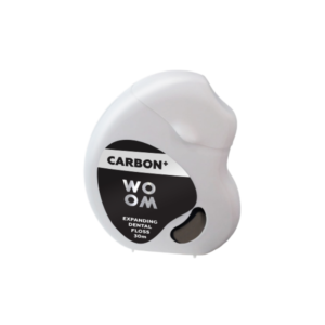 WOOM, dantų siūlas su aktyvuota anglimi CARBON+, 30m